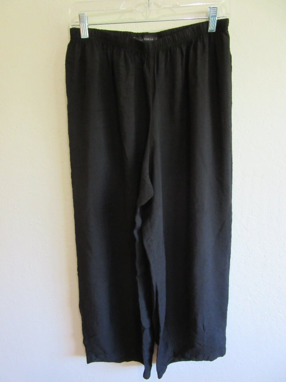 cut-loose Black Lightweight Semi-Sheer Wide Barrel Leg Pants